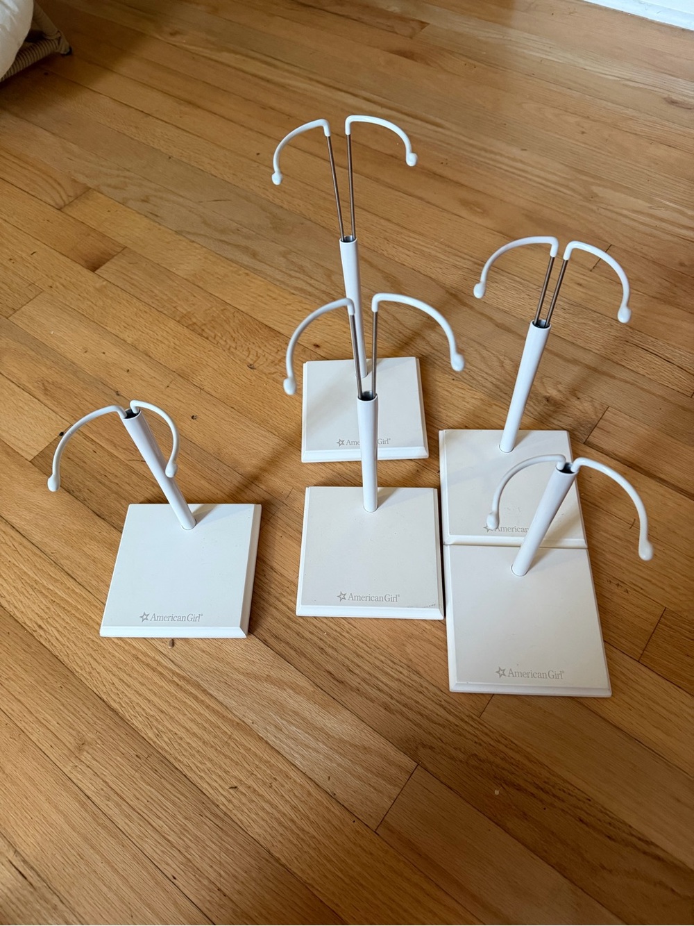 American Girl White Doll Display Stand Set - 5 Pieces - selling lot